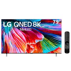Smart TV 75" LG 8K QNED Mini LED 75QNED99 120Hz, 4x HDMI 2.1, Inteligência Artificial ThinQ, Google, Alexa e Smart Magic - 2021