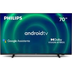 PHILIPS Android TV 70" 4K 70PUG7406/78, Google Assistant Built-in, Comando de Voz, Dolby Vision/Atmos, VRR/ALLM, Bluetooth 5.0