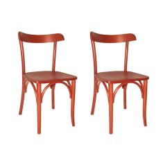 Conjunto com 2 Cadeiras de Cozinha Laura Vermelho