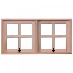 Janela de Madeira Maxim-Ar 60x100cm com Caixilho 9,4cm EWR MP53 Rondosul Marroml