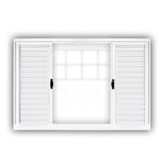 Janela de Aço Veneziana de Correr 120x200cm 6 Folhas com Grade Minas Sul MGM Branco