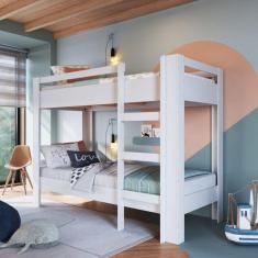 Beliche Infantil Slim com Colchões Inclusos Branco