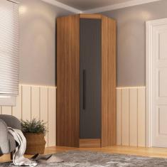 Guarda-roupa Modulado de Canto Viena 1 Porta Espresso Móveis Nogal/Grafite