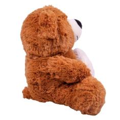 Urso Fofuxo  Com Coração 30 CM - Pelúcia - Antialérgico - PRÍNCIPE BAB