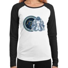 Baby Look Raglan Signo Virgem Astrologia Manga Longa - Foca na Moda, B