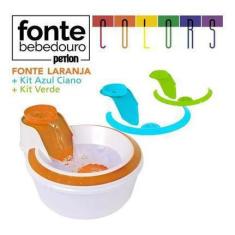 Fonte Bebedouro Filtro Para Pet Gatos Petlon 2l Colors Cores, Ciano/La