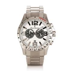 Relógio Pulso Jean Vernier Cronógrafo Masculino JV62833, Prata+Vermelh