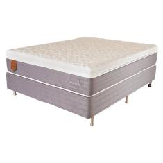 Cama Box Casal (Box + Colchão) 138X188X69 Esmeralda Prorelax Molas Ensacadas Pillow In Turn Free - Cinza