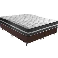 Cama Box e Colchão Classic Preto Molas ensacadas King Anjos