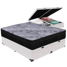 Cama Box Baú e Colchão Airtech Pampa Molas ensacadas Queen Ortobom
