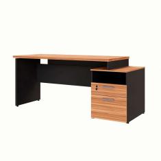 Escrivaninha Yaris 2 gv Nogal Sevilha e Preta 150 cm