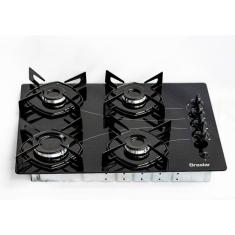 Fogão Cooktop com Mesa de Vidro Pop 4 Bocas Braslar