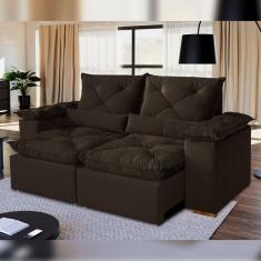 Sofá Retrátil E Reclinável 3 Lugares 196cm Londres Marrom