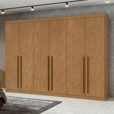 Guarda-roupa 6 Portas 4 Gavetas Bertha Amêndoa Clean