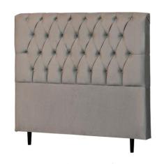 Cabeceira Casal King Veneza 190cm Para Cama Box Suede Bege - DS Móveis