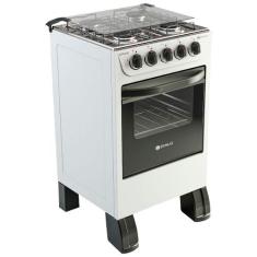 Fogão New Sirius 4 Bocas Manual Mesa em Inox Forno Easy Clean Braslar,