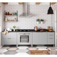 Cozinha Compacta Bartira Rubi com 2 Portas, 5 Gavetas e 1 Prateleira - 280,3cm de largura