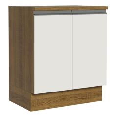 Balcão de Cozinha Madesa Glamy 70Cm 2 Portas Rustico Branco