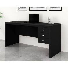 Mesa De Computador Solteiro Me4113 C/ 3 Gavetas Preto - Tecno Mobili