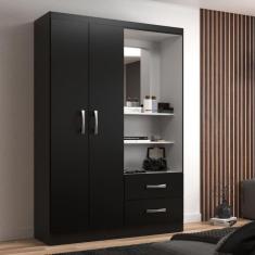 Guarda Roupa Solteiro 2 Portas 2 Gavetas Capelinha Evidencia