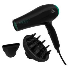Secador de Cabelo Babosa Ceramic Ion 2 Velocidades 3 Temperaturas 2100W, Preto/Verde, 110V