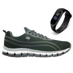 Tenis Masculino Esportivo Caminhada Leve Academia Cross Conforto + Relógio LG21-Masculino