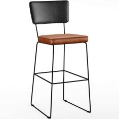 Banqueta Alta Cozinha Allana L02 Preto Camel
