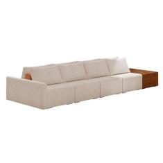 Sofá Ilha 4 Lugares Living 392cm Modulado para Sala Lary Bouclê K01 - D`Rossi