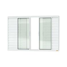 Janela de Aluminio Veneziana de Correr 100x150cm 6 Folhas com Vidro Li