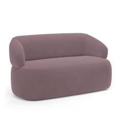 Sofá Orgânico 02 Lugares Living Glee 140cm Veludo Rosê - Desk Design