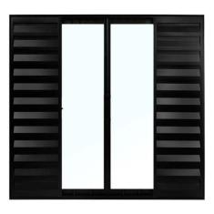 Janela de Alumínio Preto Veneziana de Correr 6 Folhas Sem Grade CMC Mo