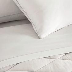 Buddemeyer Jogo de Cama King Percal 180 Fios Basic Percalle 100% Algodão Penteado Bege 4 peças