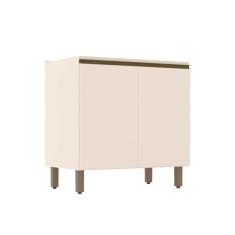 Balcão Cozinha p/Cooktop Connect c/2 Portas s/Tampo 80x52x81cm Off White - Henn