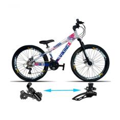 Bicicleta Viking Aro 26 Tuffx25/30 Vmaxx Freio A Disco 21v Prata Azul