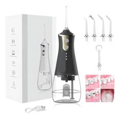 Irrigador Oral Limpeza Profunda Jato D àgua Supersônico 3 Modos Diferentes Recarregável Usb Bivolt Limpador de Dentes Sem Fio Dental Tanque de 300ML 4 Modos de Limpeza