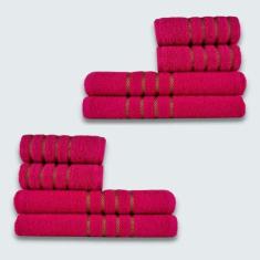 Jogo De Toalhas 8 Peças Coleção Montreal 100% Algodão Rosa - Toalhas B