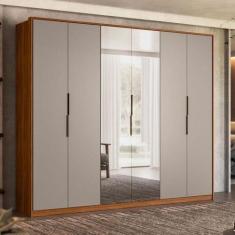 Guarda Roupa Casal Atrice Ambiente 6 Portas Nogueira Nude Prime Tx Com