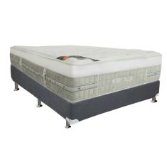 Cama Box Casal: Colchão Molas Pocket Ensacadas Castor Summer Winter + Base CRC Suede Gray(138x188)