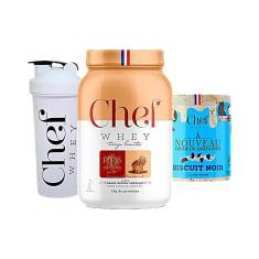 Kit Chef Whey 800g + Pasta de Amendoim 600g + Coqueteleira - Chef Whey-Unissex