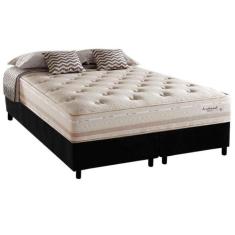 Cama Box Queen: Colchão Molas Herval Maxspring Scotland + Base CRC Sue