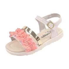 Sandália Rasteira Infantil Menina Babado Branca