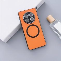Capa de telefone para Huawei Mate 50 Pro 40 30 Carregamento magnético sem fio Proteção da câmera Capa macia à prova de choque, laranja, Para Mate 50