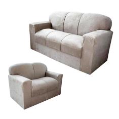 Conjunto de Sofá de 2 e 3 Lugares Bege
