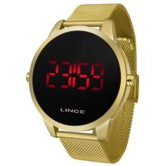Relógio Lince Masculino Ref: Mdg4586l Pxkx Digital Led Dourado