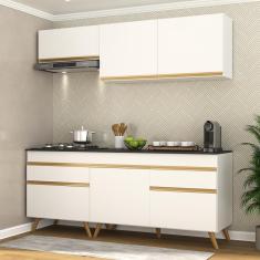 Cozinha Compacta 4 peças c/ Armário e Balcão MP3705 Veneza gw Multimóveis Branca