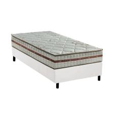 Cama Box Solteiro: Colchão Molas Anjos MasterPocket Ensacadas Classic + Base CRC Courano White(88x188)