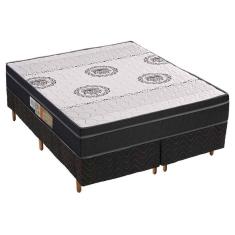 Cama Box Queen: Colchão Anatômico Polar D28/EP Orthoface + Base CRC Rústico Black(158x198)