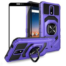 Ailiber Capa de estreia de críquete, AT&T Calypso 2 (U319AA) com protetor de tela, suporte de anel para suporte magnético de carro, capa protetora de telefone de grau militar resistente para estreia