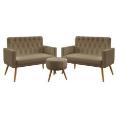 Kit 2 Poltronas Namoradeiras Decorativas Para Sala De Estar Vega Com R