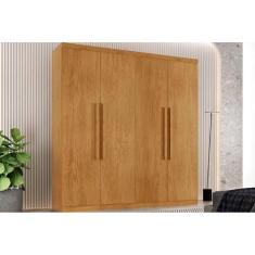 Guarda Roupa Solteiro 4 Portas e 3 Gavetas Império Naturale - Rufato